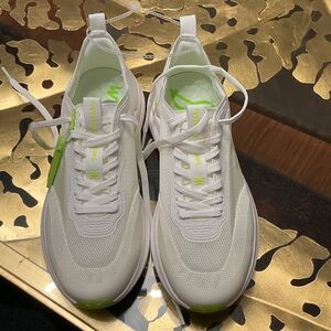 Sam Edelman White and Green Sneakers